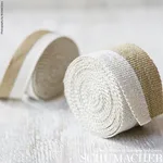Schumacher Modern Neutral Iii Medium Tape trim in White & Gold (77040)