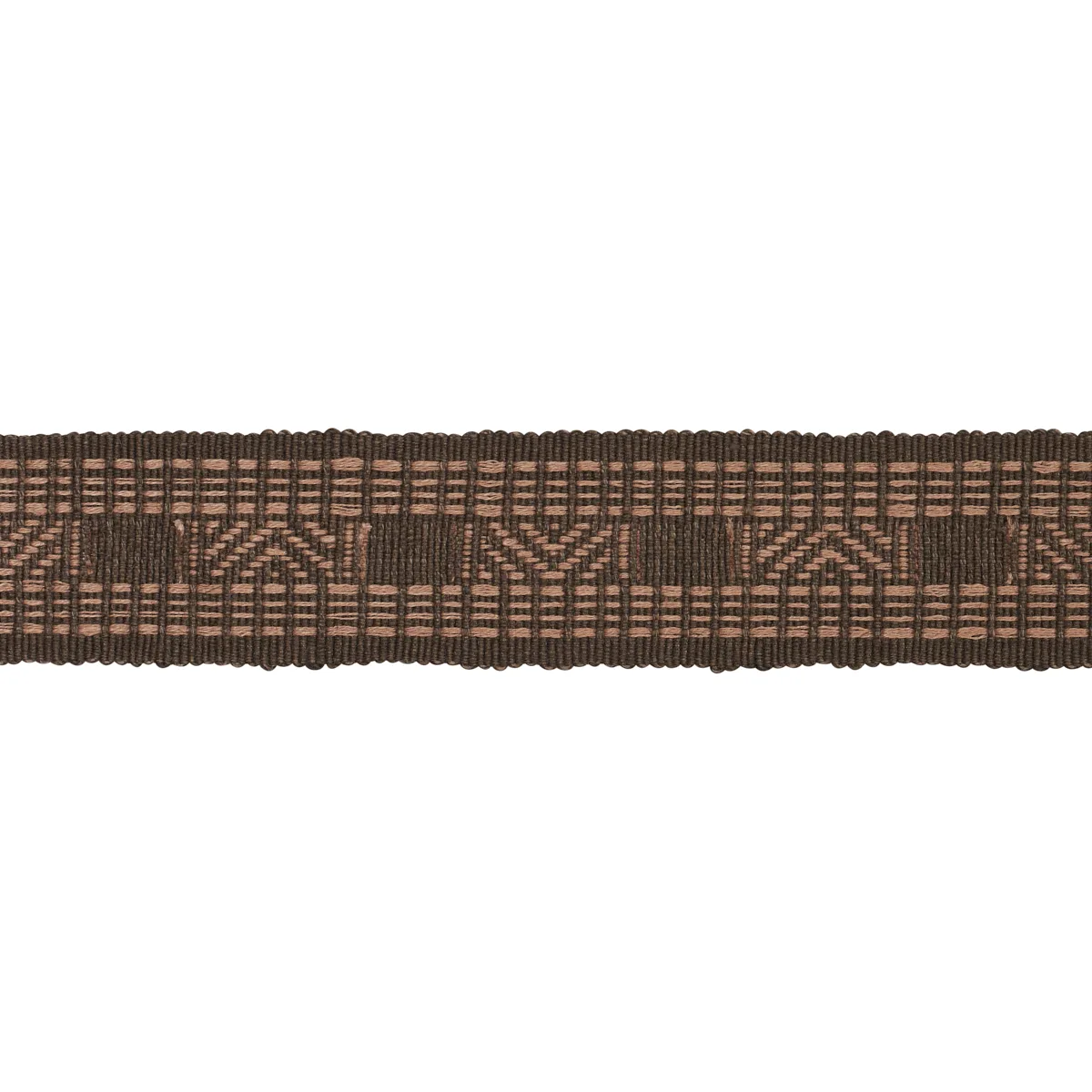 Schumacher Nael Linen Cotton Tape trim in Cedar Brown (83982)