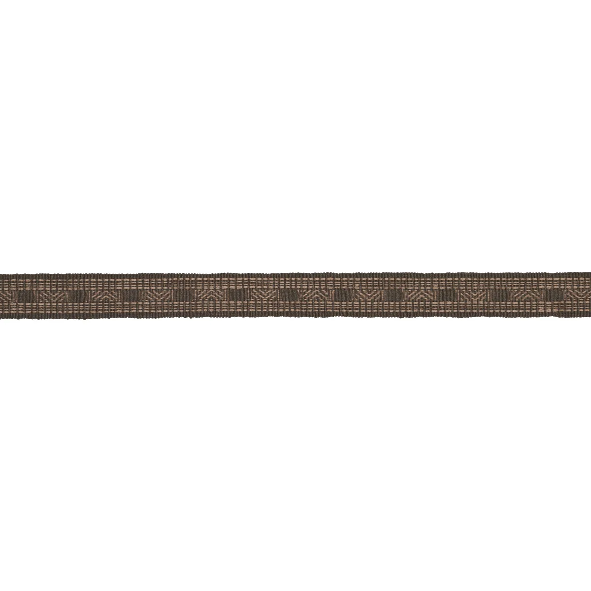 Schumacher Nael Linen Cotton Tape trim in Cedar Brown (83982)