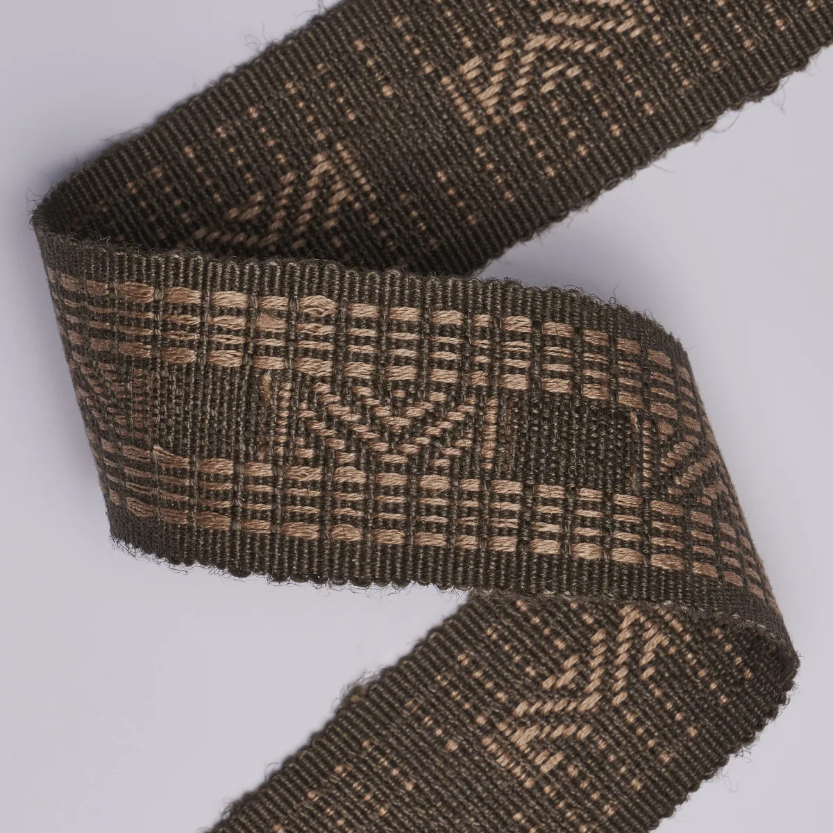 83982 | Nael Linen Cotton Tape - Cedar Brown Schumacher Nael Linen Cotton Tape trim in Cedar Brown (83982)