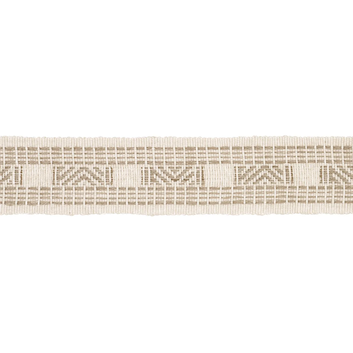 Schumacher Nael Linen Cotton Tape trim in Oyster (83981)