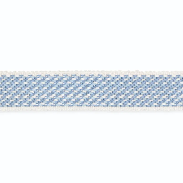 Schumacher Nanette Braid trim in Ivory/Powder Blue (B145-2)