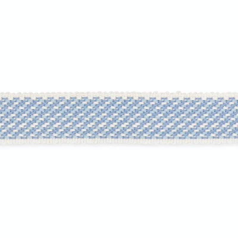 Schumacher Nanette Braid trim in Ivory/Powder Blue (B145-2)