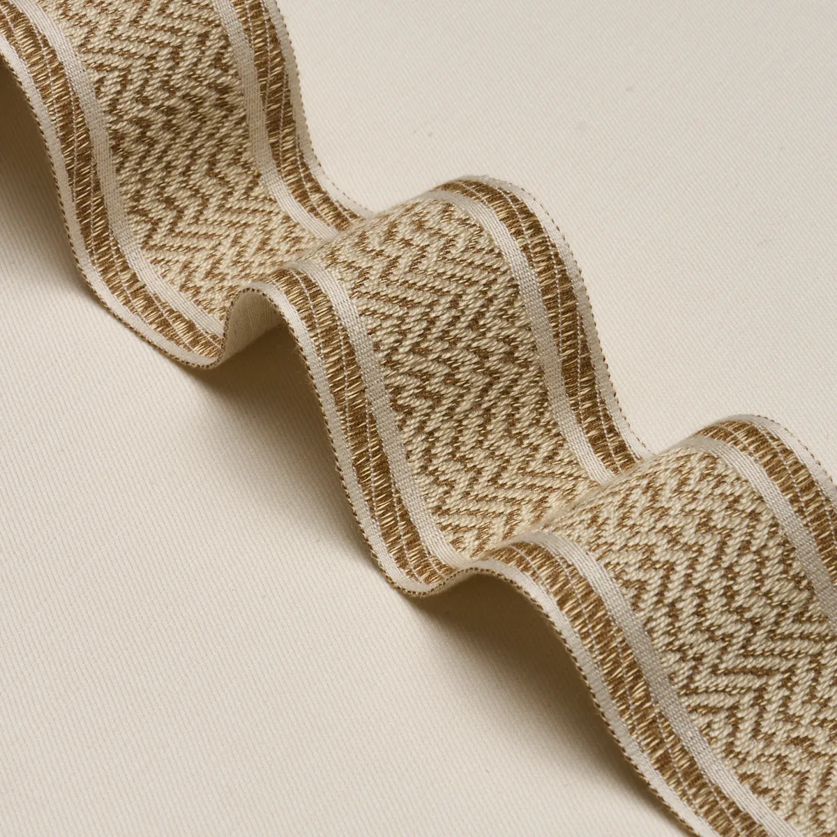 86950 | Nightfall Skyline Tape - Antique Gold Schumacher Nightfall Skyline Tape trim in Antique Gold (86950)