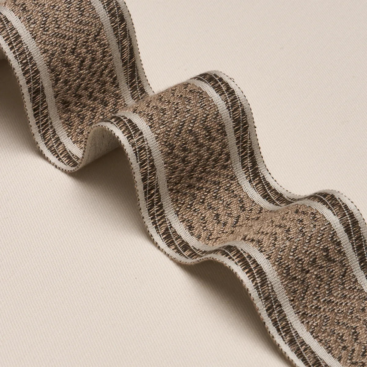86951 | Nightfall Skyline Tape - Metallic Brown Schumacher Nightfall Skyline Tape trim in Metallic Brown (86951)