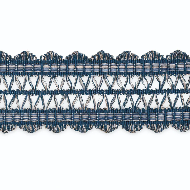 Schumacher Nikita Braid trim in Marine/Taffy Multi (B181-8)