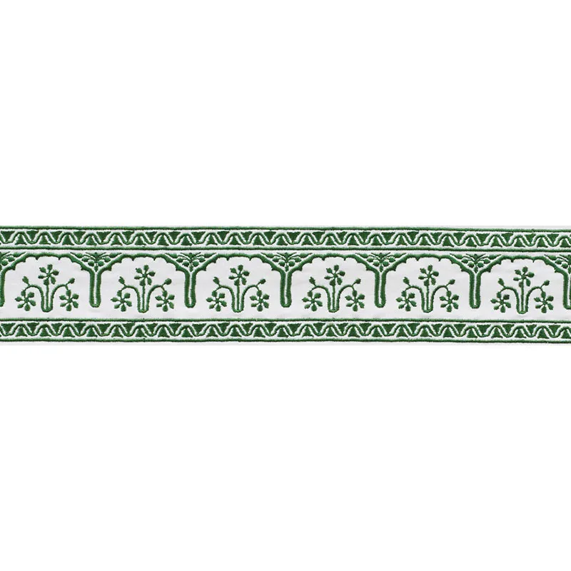 Schumacher Nikola Tape trim in Emerald (74192)