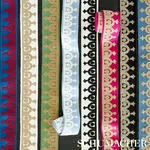 74155 | Noelia Embroidered Tape - Black on Ivory Schumacher Noelia Embroidered Tape trim in Black on Ivory (74155)