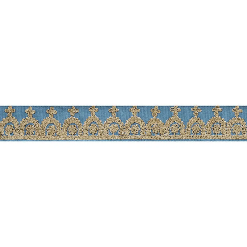 Schumacher Noelia Embroidered Tape trim in Cadet (74153)