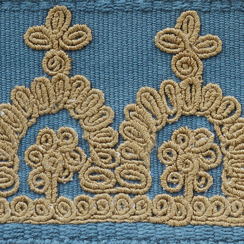 Schumacher Noelia Embroidered Tape trim in Cadet (74153)