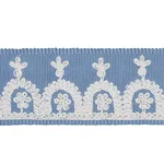 74157 | Noelia Embroidered Tape - Chambray Schumacher Noelia Embroidered Tape trim in Chambray (74157)