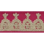 74152 | Noelia Embroidered Tape - Garnet Schumacher Noelia Embroidered Tape trim in Garnet (74152)