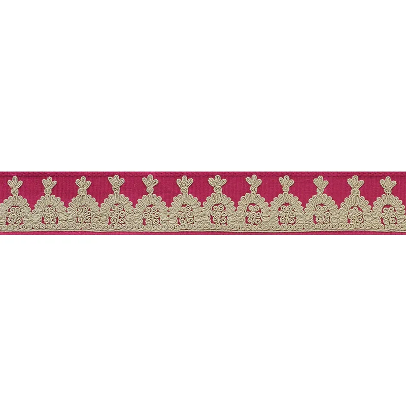 Schumacher Noelia Embroidered Tape trim in Garnet (74152)