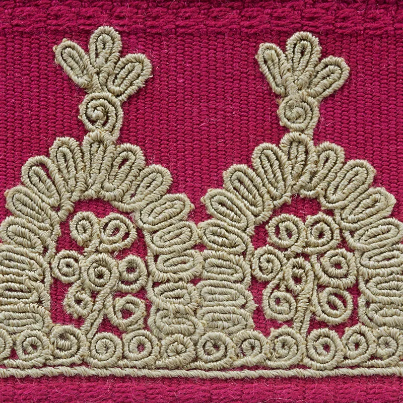 74152 | Noelia Embroidered Tape - Garnet Schumacher Noelia Embroidered Tape trim in Garnet (74152)