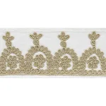 74150 | Noelia Embroidered Tape - Ivory Schumacher Noelia Embroidered Tape trim in Ivory (74150)