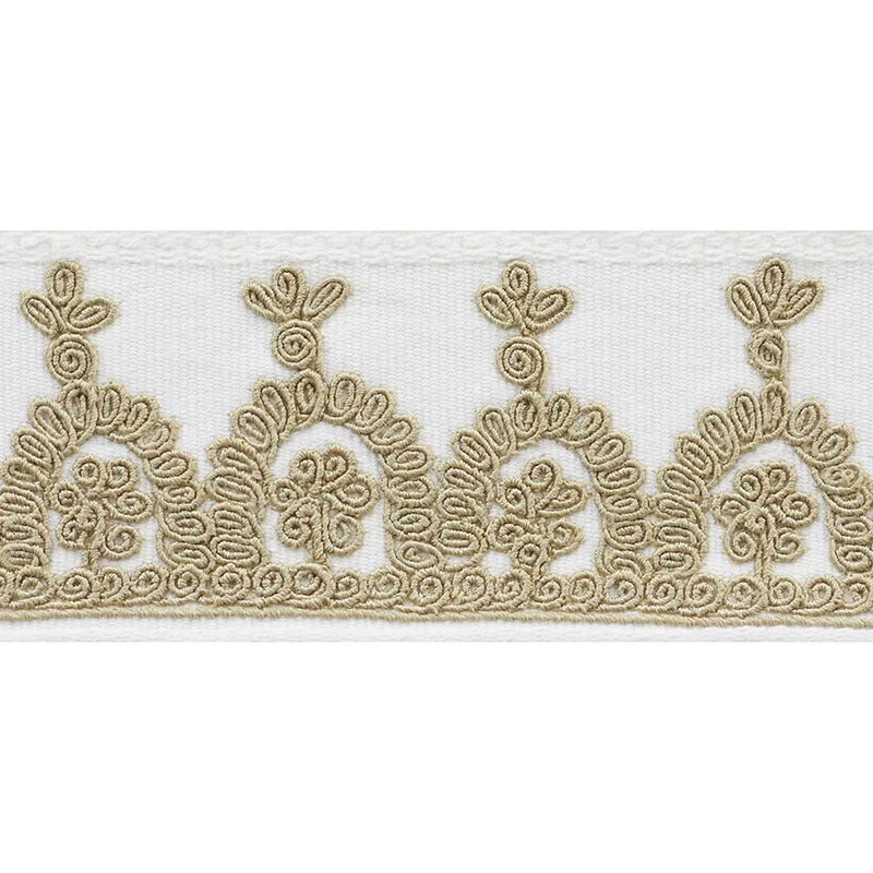 Schumacher Noelia Embroidered Tape trim in Ivory (74150)
