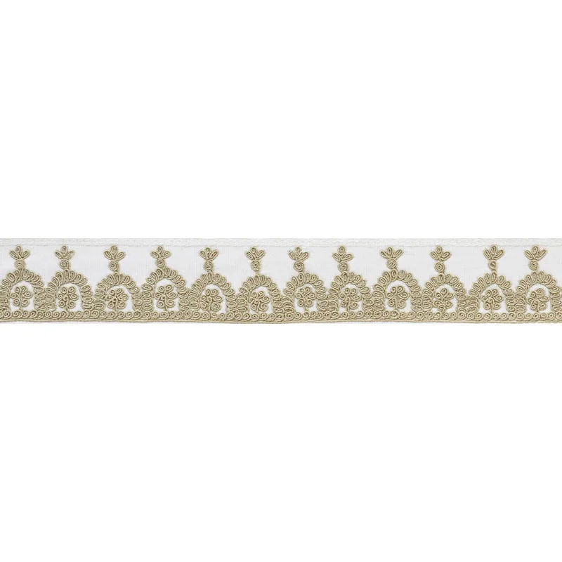 Schumacher Noelia Embroidered Tape trim in Ivory (74150)