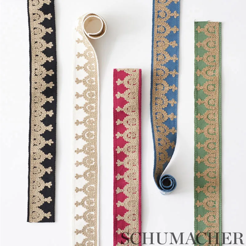 74151 | Noelia Embroidered Tape - Jade Schumacher Noelia Embroidered Tape trim in Jade (74151)