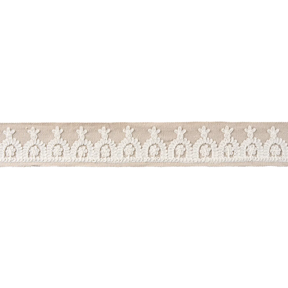 Schumacher Noelia Embroidered Tape trim in Natural (74159)