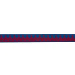 Schumacher Noelia Embroidered Tape trim in Red on Blue (74156)