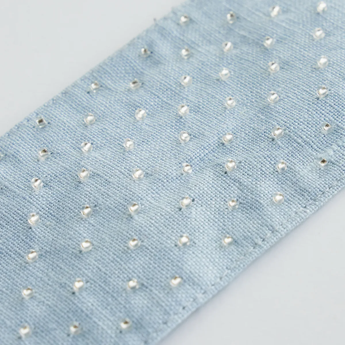 70623 | Northern Lights Beaded Tape - Sky Schumacher Northern Lights Beaded Tape trim in Sky (70623)