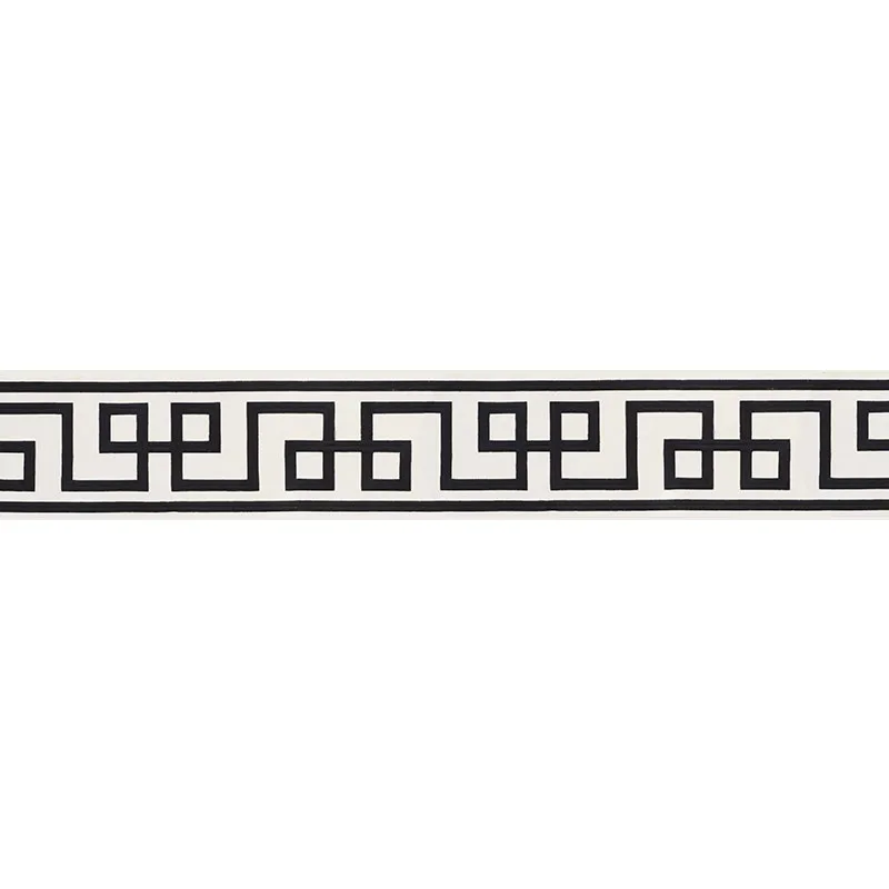 Schumacher Octavius Tape trim in Black on Ivory (66166)