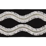 74334 | Ogee Embroidered Tape - Black Schumacher Ogee Embroidered Tape trim in Black (74334)