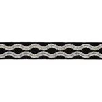 74334 | Ogee Embroidered Tape - Black Schumacher Ogee Embroidered Tape trim in Black (74334)