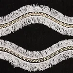 74334 | Ogee Embroidered Tape - Black Schumacher Ogee Embroidered Tape trim in Black (74334)