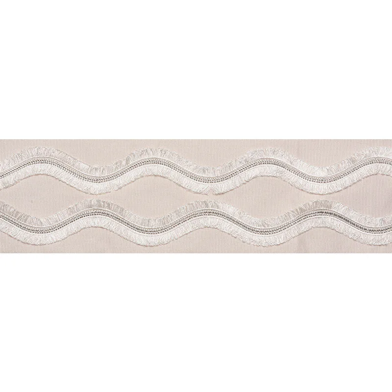 Schumacher Ogee Embroidered Tape trim in Blush (74331)