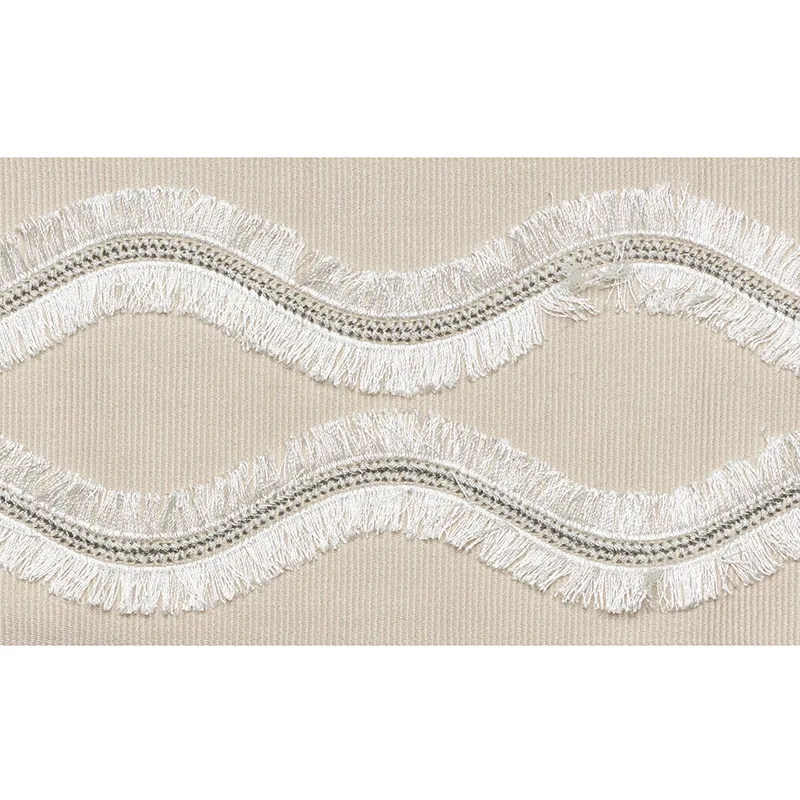 Schumacher Ogee Embroidered Tape trim in Neutral (74330)