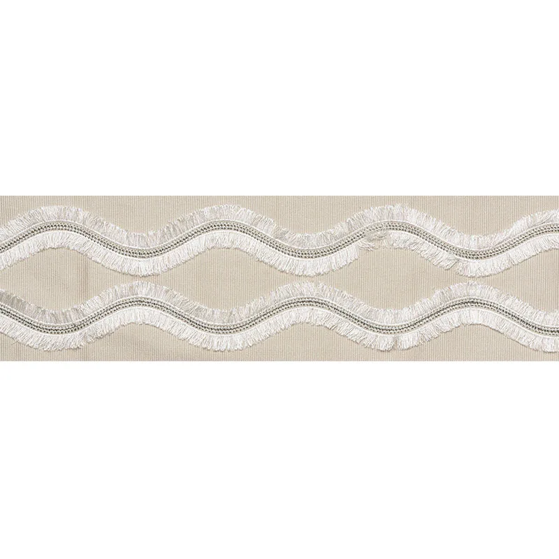 Schumacher Ogee Embroidered Tape trim in Neutral (74330)