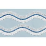 74332 | Ogee Embroidered Tape - Sky Schumacher Ogee Embroidered Tape trim in Sky (74332)