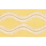 74333 | Ogee Embroidered Tape - Yellow Schumacher Ogee Embroidered Tape trim in Yellow (74333)