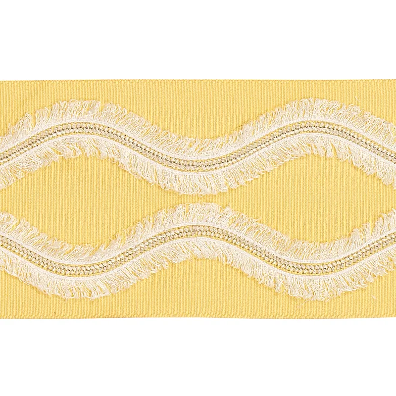 Schumacher Ogee Embroidered Tape trim in Yellow (74333)