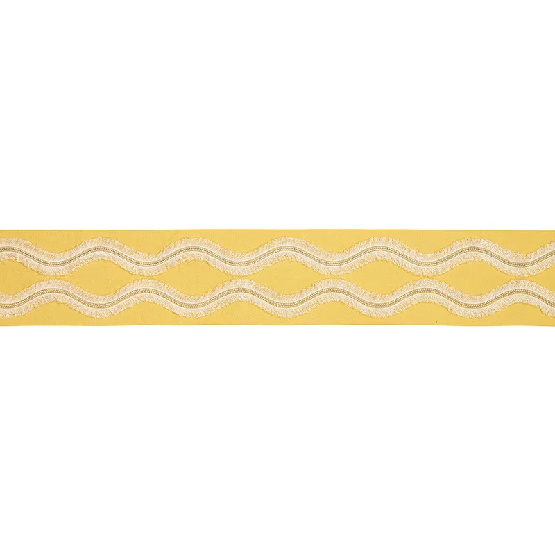 Schumacher Ogee Embroidered Tape trim in Yellow (74333)