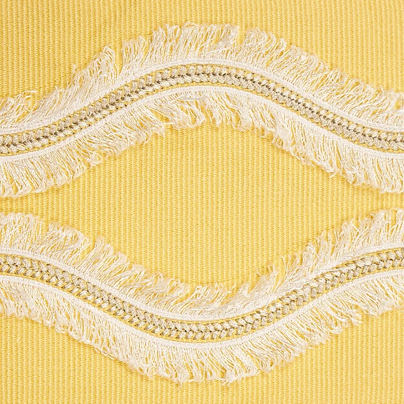 74333 | Ogee Embroidered Tape - Yellow Schumacher Ogee Embroidered Tape trim in Yellow (74333)