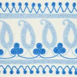 81230 | Paisley Embroidered Tape - Blues Schumacher Paisley Embroidered Tape trim in Blues (81230)