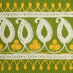 81232 | Paisley Embroidered Tape - Green & Yellow Schumacher Paisley Embroidered Tape trim in Green & Yellow (81232)