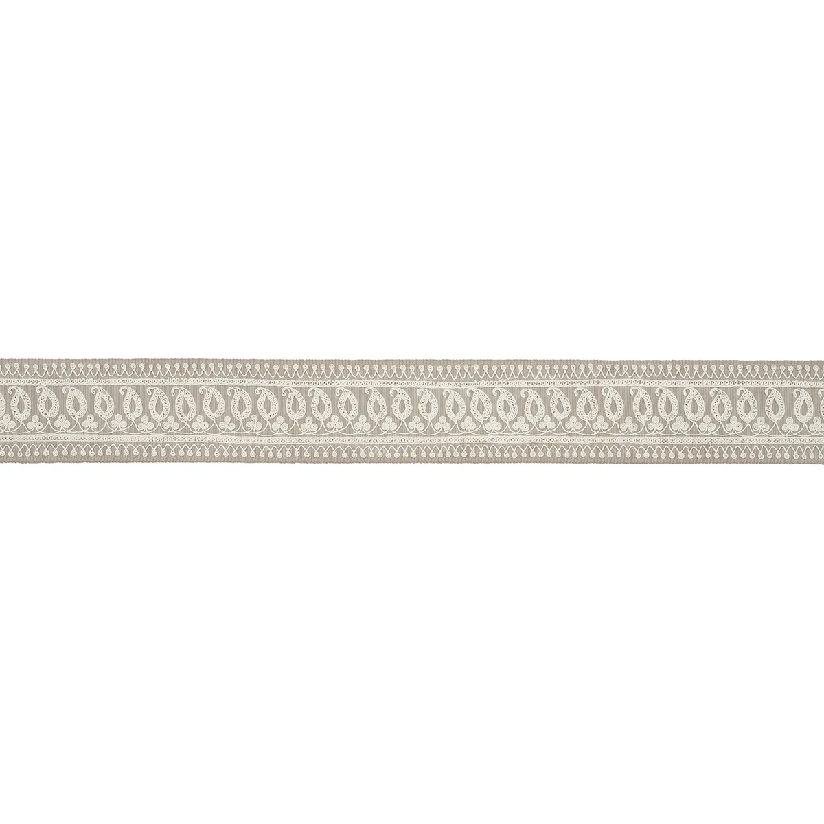 Schumacher Paisley Embroidered Tape trim in Sand (81231)