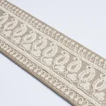 81231 | Paisley Embroidered Tape - Sand Schumacher Paisley Embroidered Tape trim in Sand (81231)