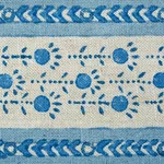 79101 | Pica Bella Hand Blocked Tape - Blue Schumacher Pica Bella Hand Blocked Tape trim in Blue (79101)