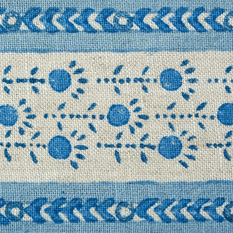 79101 | Pica Bella Hand Blocked Tape - Blue Schumacher Pica Bella Hand Blocked Tape trim in Blue (79101)
