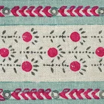79102 | Pica Bella Hand Blocked Tape - Magenta & Pistachio Schumacher Pica Bella Hand Blocked Tape trim in Magenta & Pistachio (79102)