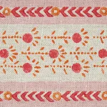 79100 | Pica Bella Hand Blocked Tape - Pink & Orange Schumacher Pica Bella Hand Blocked Tape trim in Pink & Orange (79100)