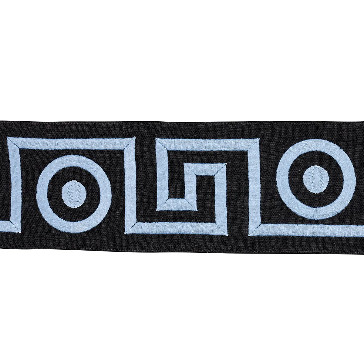 Schumacher Plato Tape trim in Black and Sky (181254)