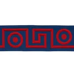 181253 | Plato Tape - Navy and Red Schumacher Plato Tape trim in Navy and Red (181253)