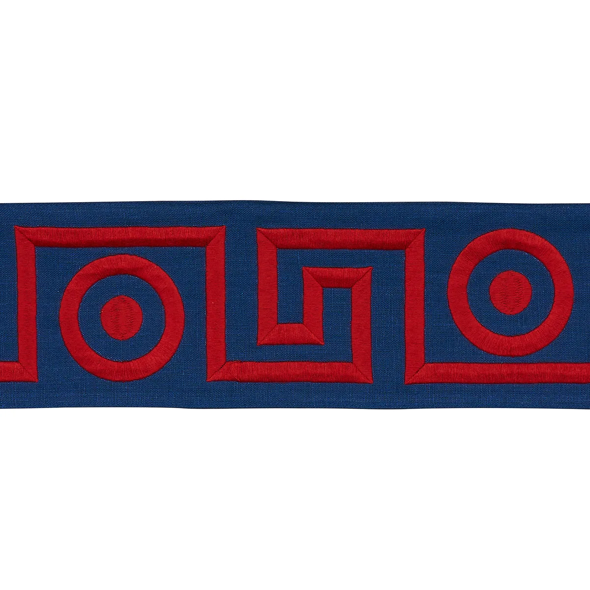 Schumacher Plato Tape trim in Navy and Red (181253)