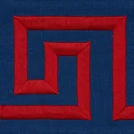 181253 | Plato Tape - Navy and Red Schumacher Plato Tape trim in Navy and Red (181253)