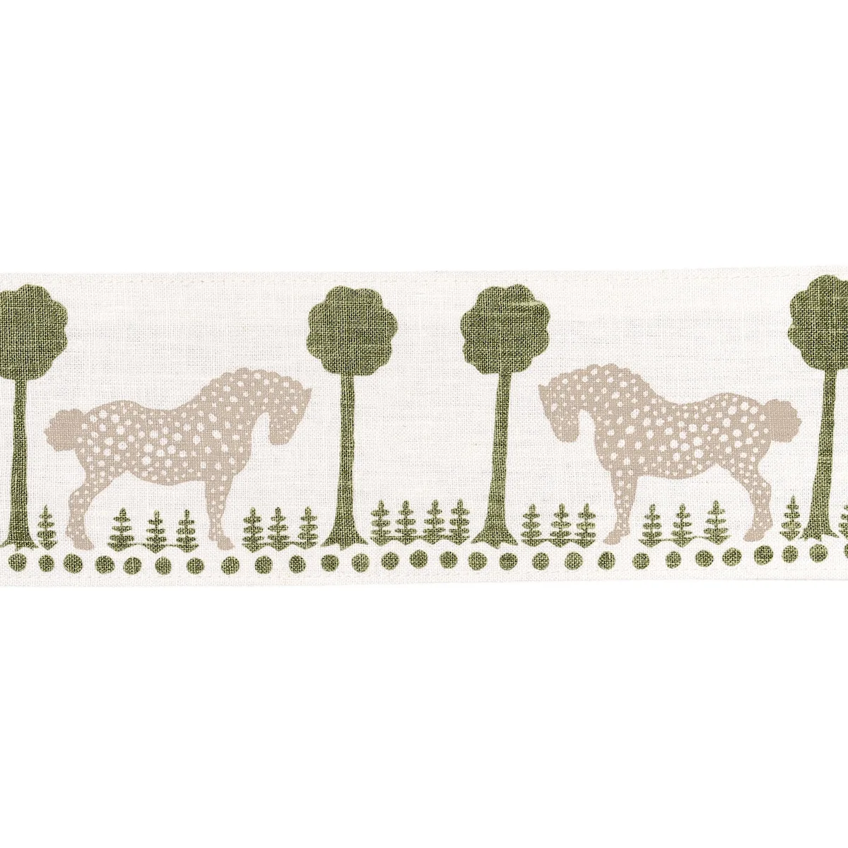 Schumacher Polka Dot Pony Tape trim in Olive (82812)